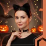 Kép 5/7 - 3-piece cat/fox costume, black, Ruhhy 26587