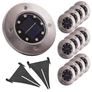 Kép 1/6 - 12 db napelemes lámpa a kertbe földbe szúrható kerek 12 cm-es átmérő 8 LED/lámpa