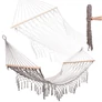 Kép 1/6 - Szürke hálós függőágy rojtokkal, 200cm (boho stílus)