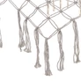 Kép 4/6 - Szürke hálós függőágy rojtokkal, 200cm (boho stílus)