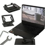 Kép 1/6 - Állítható laptop tartó 360°-ban forgatható ergonomikus fém állvány, fekete