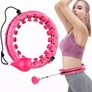 Kép 2/5 - Állítható Karcsúsító hulahopp karika smart Fit súllyal és fém csapággyal, 40-123 cm, rózsaszín