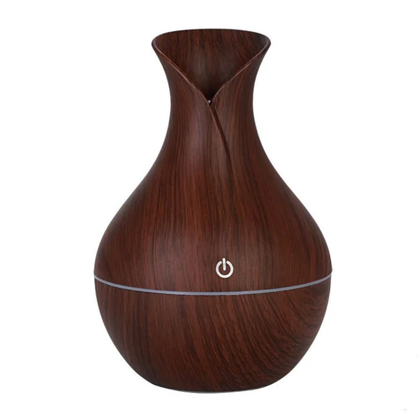Tulipán alakú mini párologtató USB-vel, 7 színben világít, 200 ml-es tartály, sötétbarna