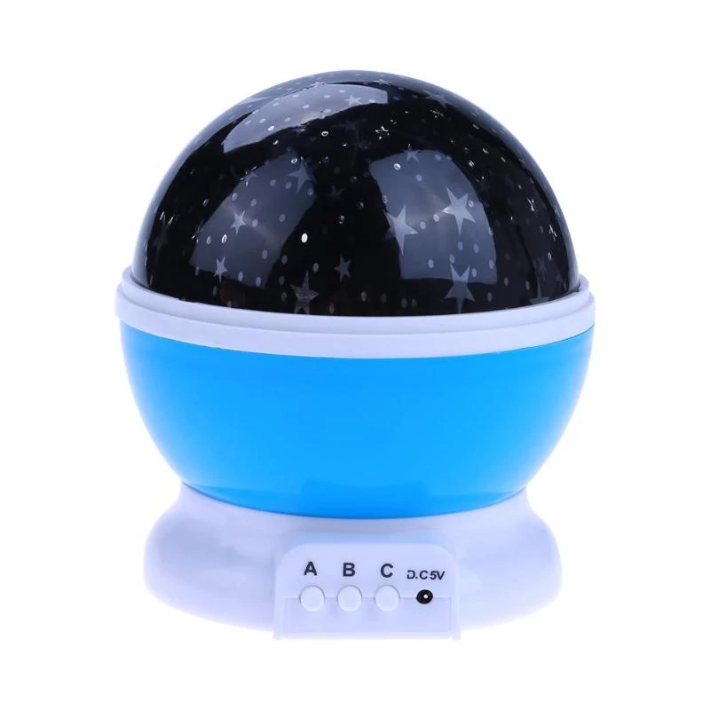 Forgó csillagfényes éjjeli lampa, beépített RGB LED-ekkel, kék