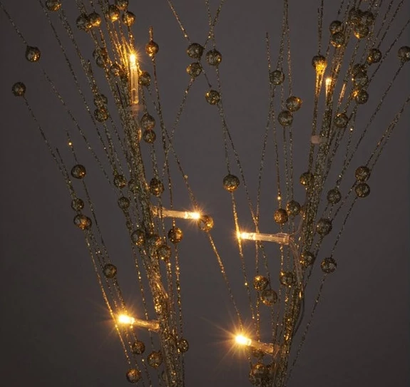 10 LED-es elemes világító arany színű sakura fűzfa ágak, 75 cm