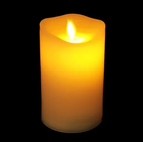 LED-es láng hatású adventi gyertya dekor, időzíthető, meleg fehér, 7 x 10 cm 