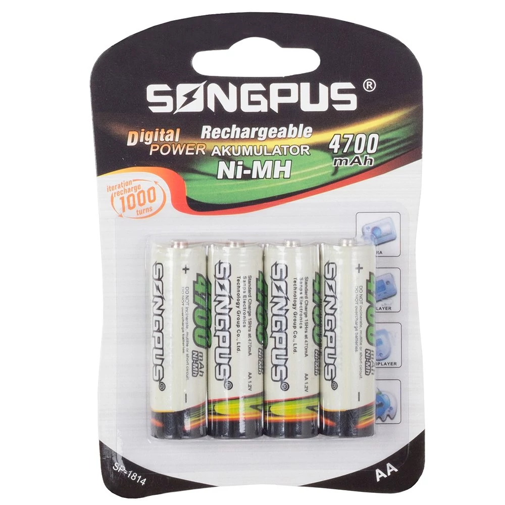 4 db 4700 mAh AA újratölthető elem