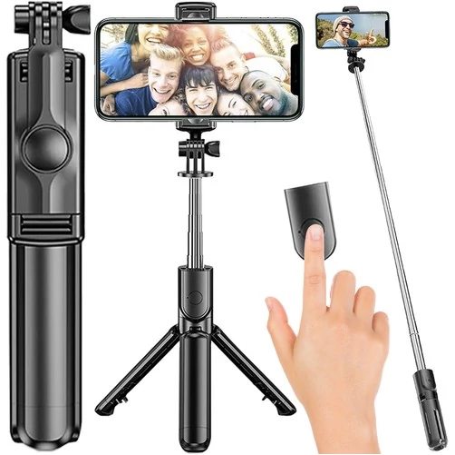 3 az 1-ben selfie bot és okostelefon állvány tripod, távirányítóval, 60 cm-ig kinyitható