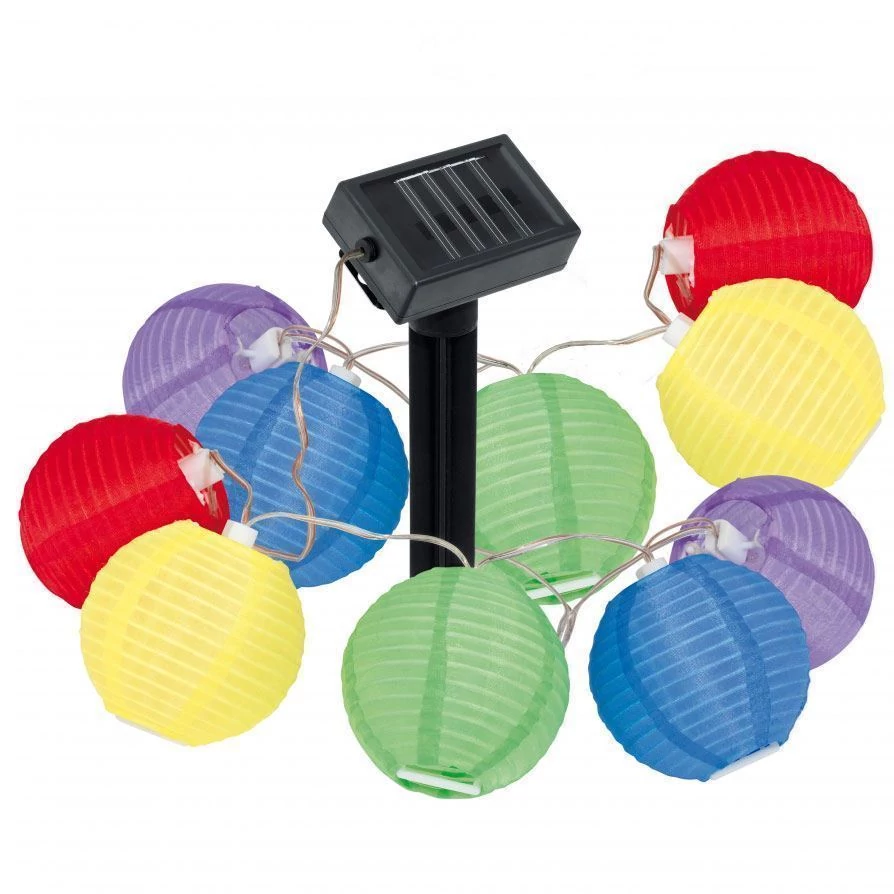 Napelemes party lampion Led fényfüzér, 2,7 m