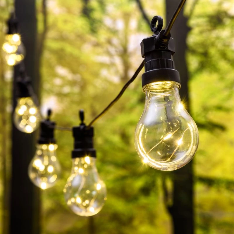 40 LED-es elemes 8  gömb party fényfüzér, időzíthető, meleg fehér, 6,5 m