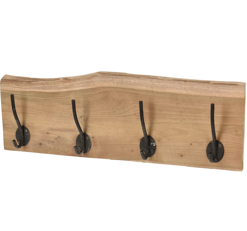 Rusztikus teak fa ruhafogas, 50 x 14 cm