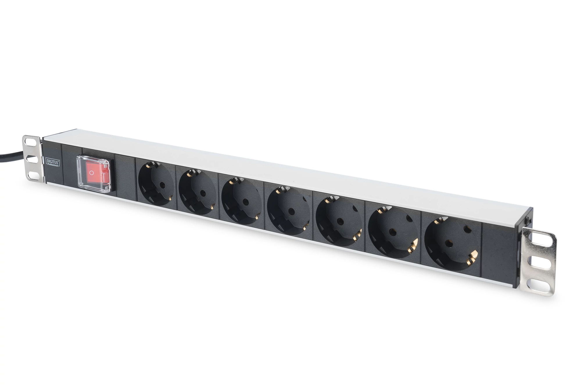Digitus DN-95402 elosztó, 7 aljzat, F típus, 2m kábel, alumínium, fekete