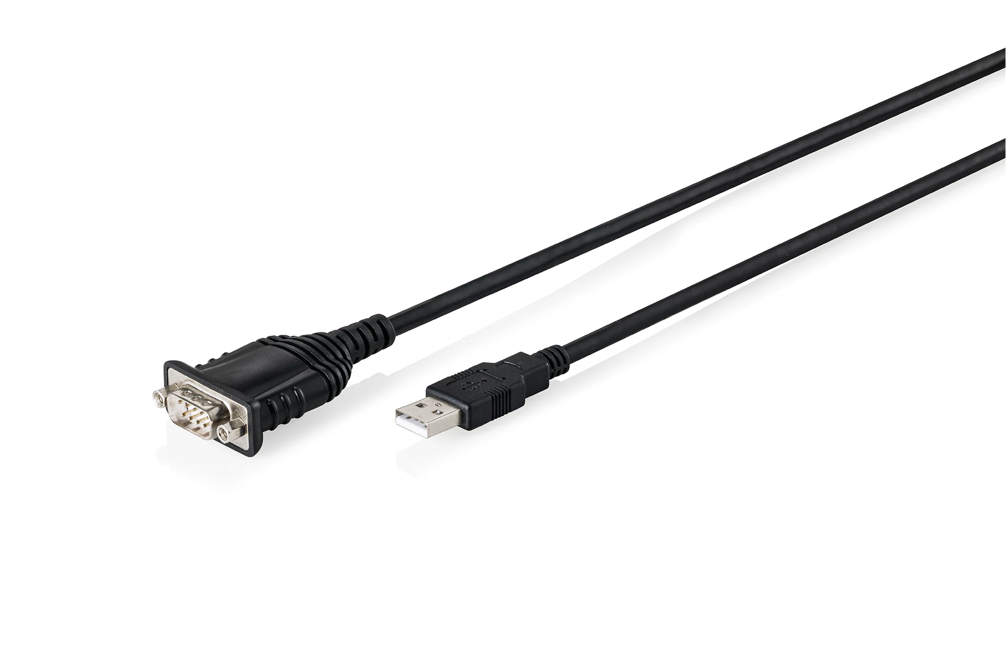 Digitus DA-70172, Fekete, 1,8 M, USB A típus, DB-9, Dugó, Dugó