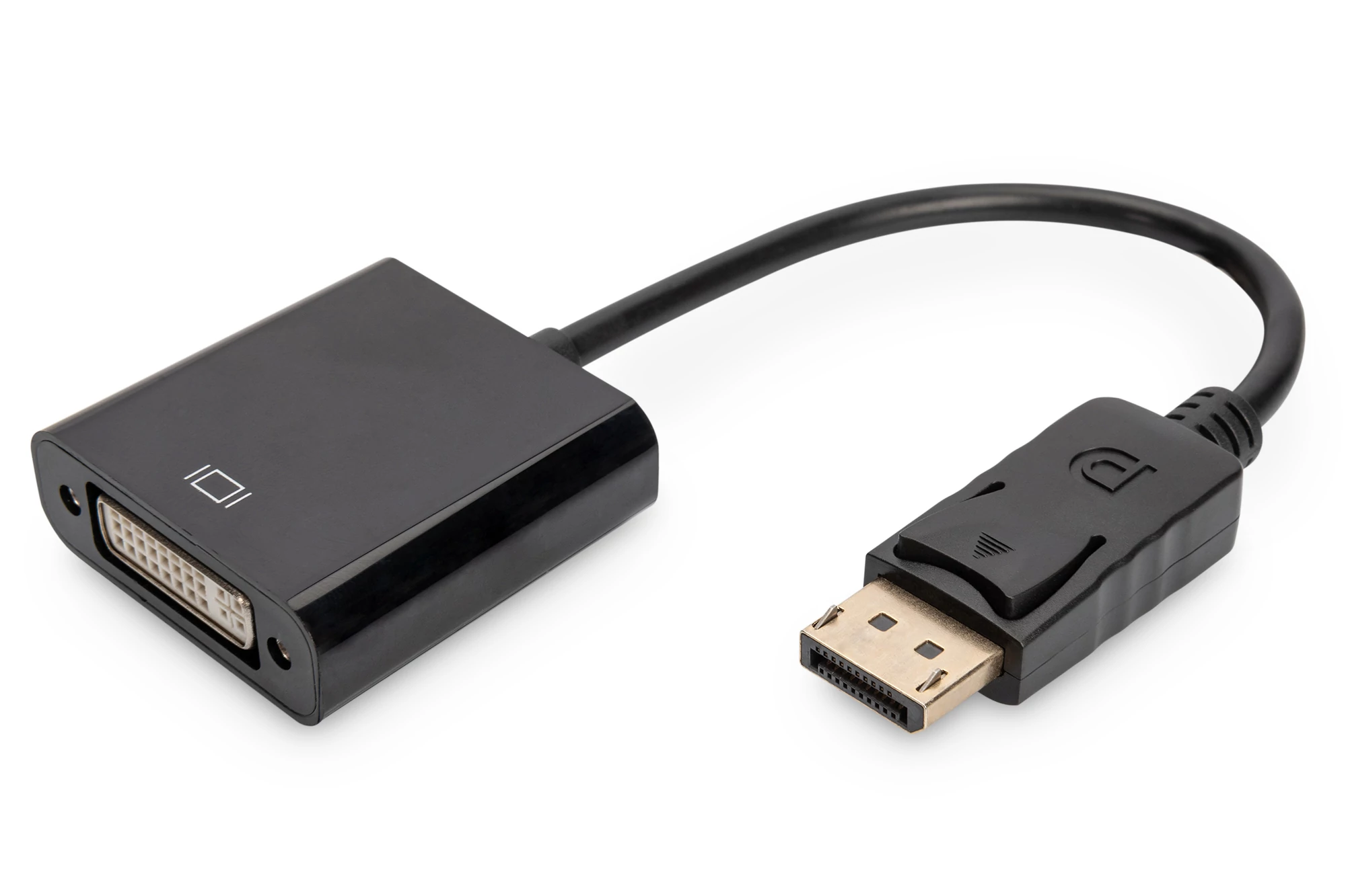 Digitus AK-340409-001-S, 0,15 M, DisplayPort, DVI-I, Dugó, Aljzat, Nikkel