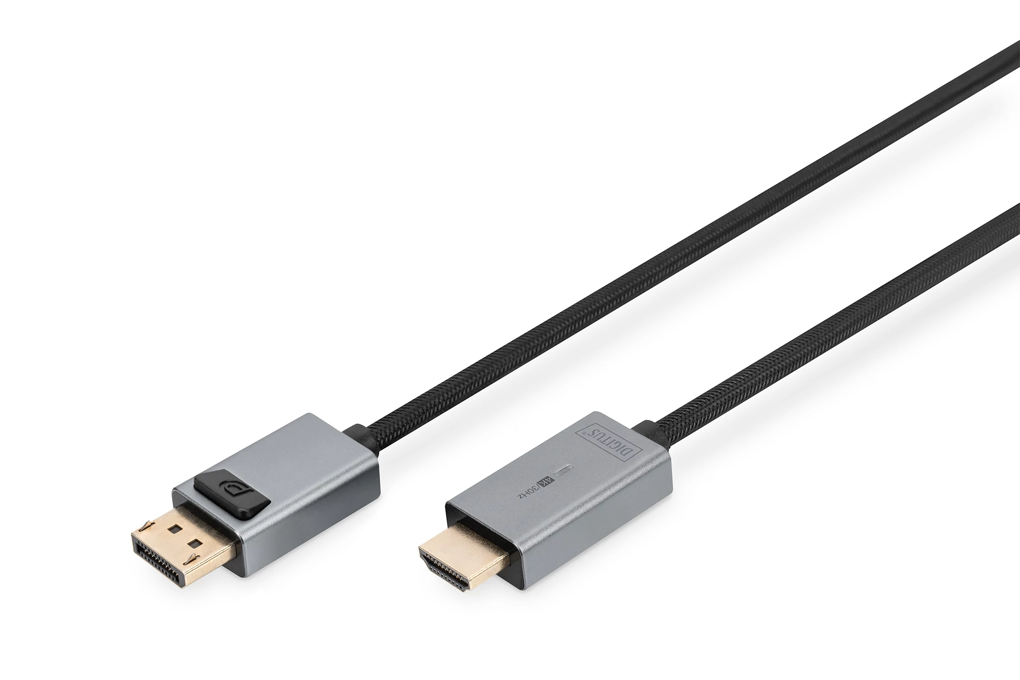 Digitus DB-340202-018-S, 1,8 M, DisplayPort, Dugó, Dugó, Egyenes, Egyenes