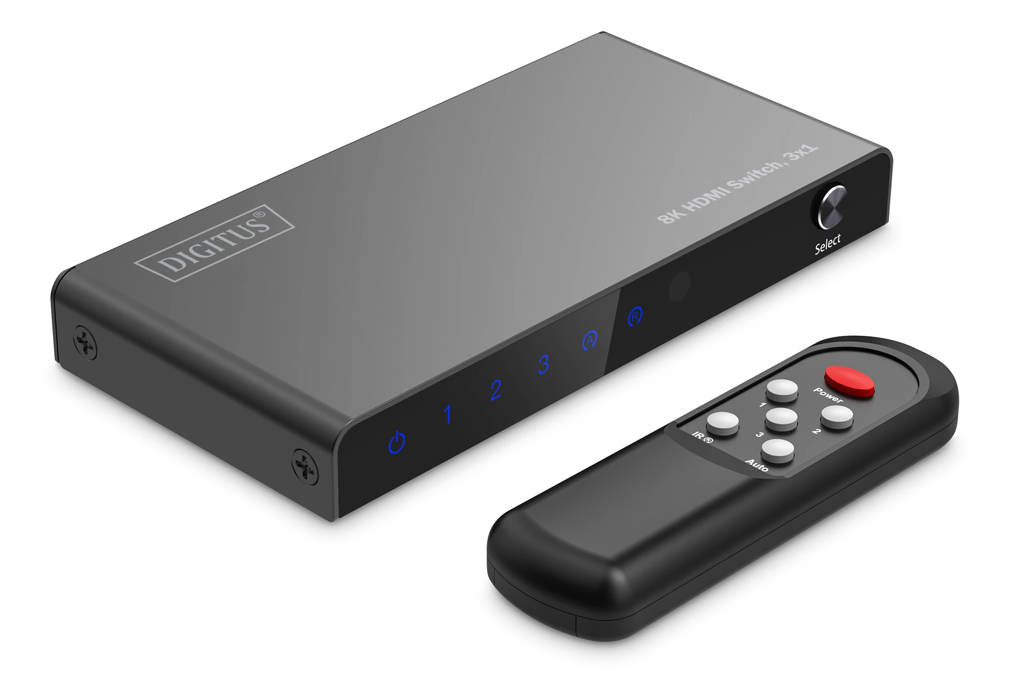 Digitus DS-55333, HDMI, USB C-típus, Fém, Fekete, 48 Gbit/s, Státusz
