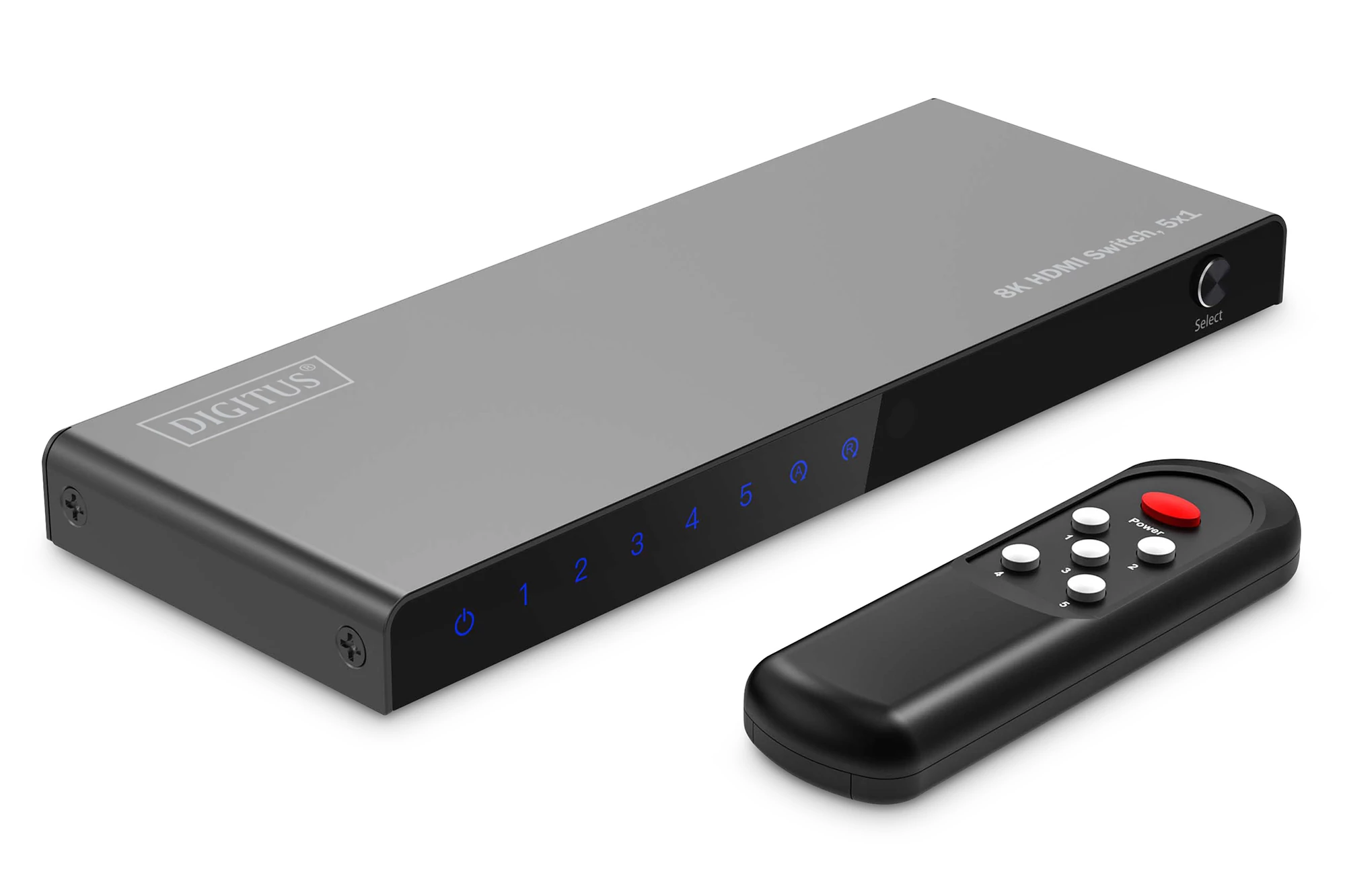 Digitus DS-55334, HDMI, USB C-típus, Fém, Fekete, 48 Gbit/s, Státusz