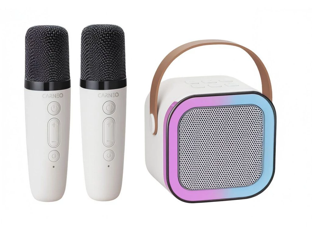Carneo Karaoke DJ mini hordozható hangszóró mikrofonnal, 5W, vezeték nélküli